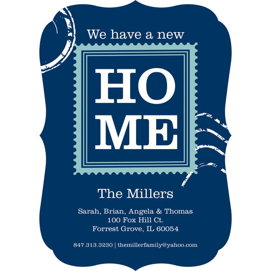 Navy Home Stamp Moving Announcements